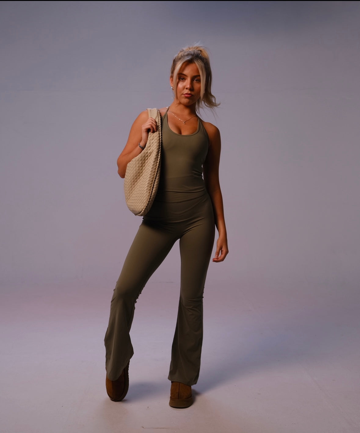 Backless Halter Vest - Khaki