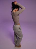 Long Sleeve Seamless Top - Grey