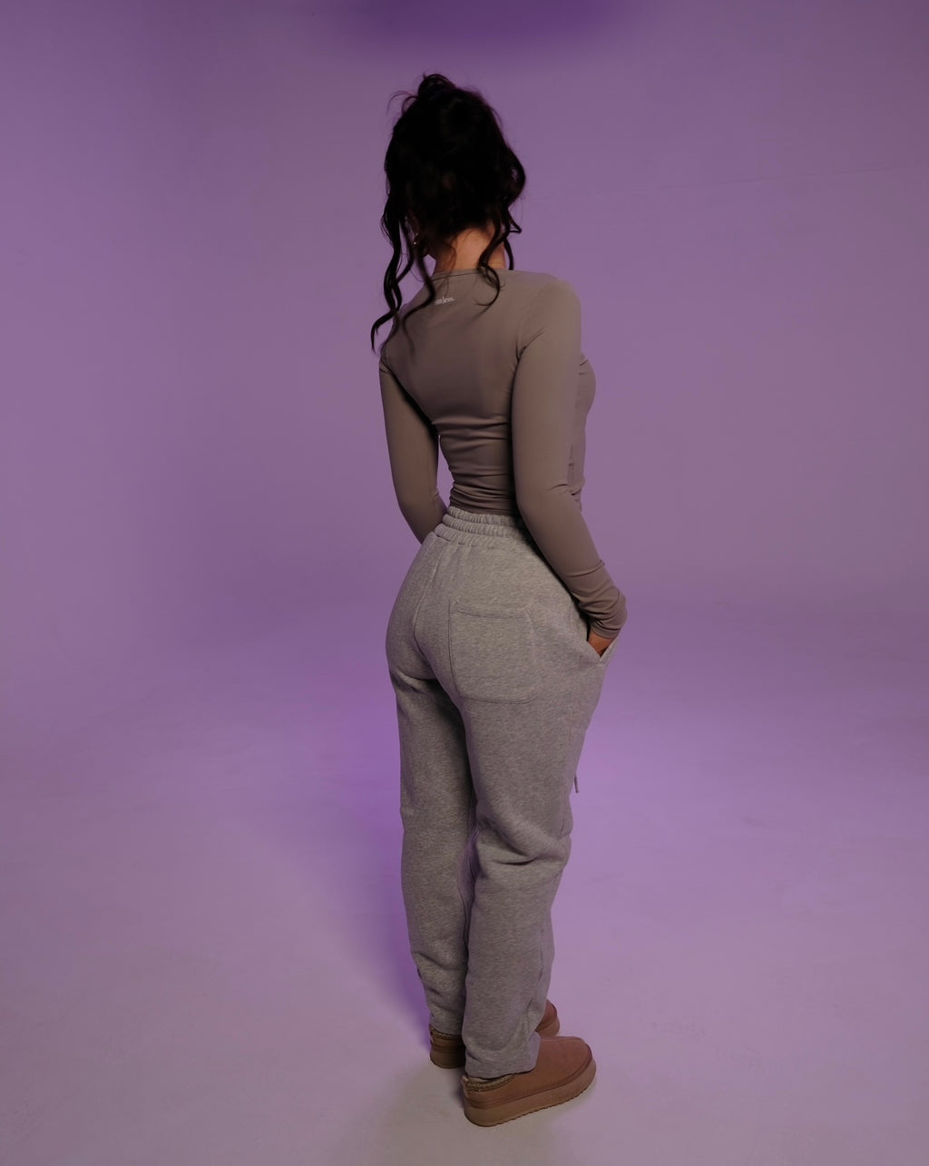 Straight Leg Joggers - Grey Marl