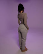 Straight Leg Joggers - Grey Marl