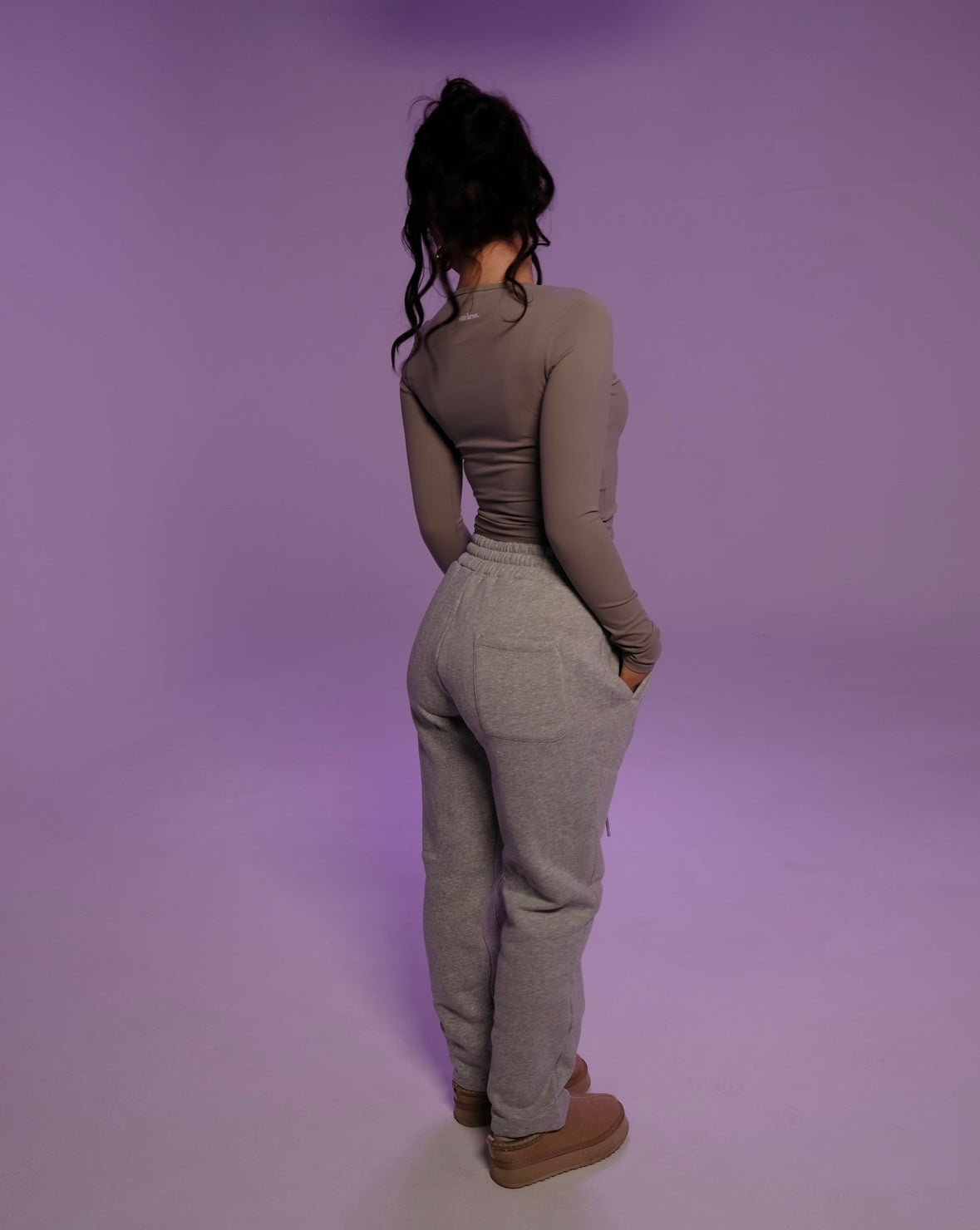 Straight Leg Joggers - Grey Marl