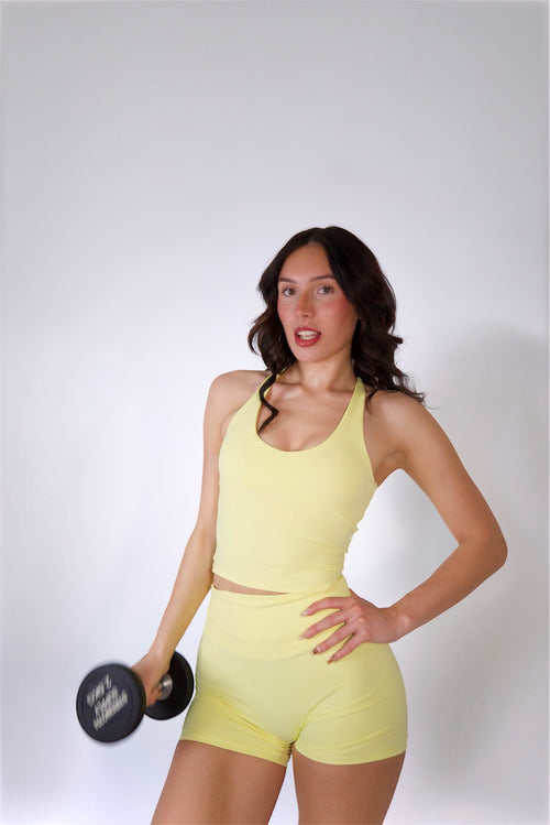 Cross Back Strap Vest - Yellow