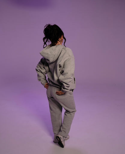 Oversized Boyfriend Hoodie - Grey Marl