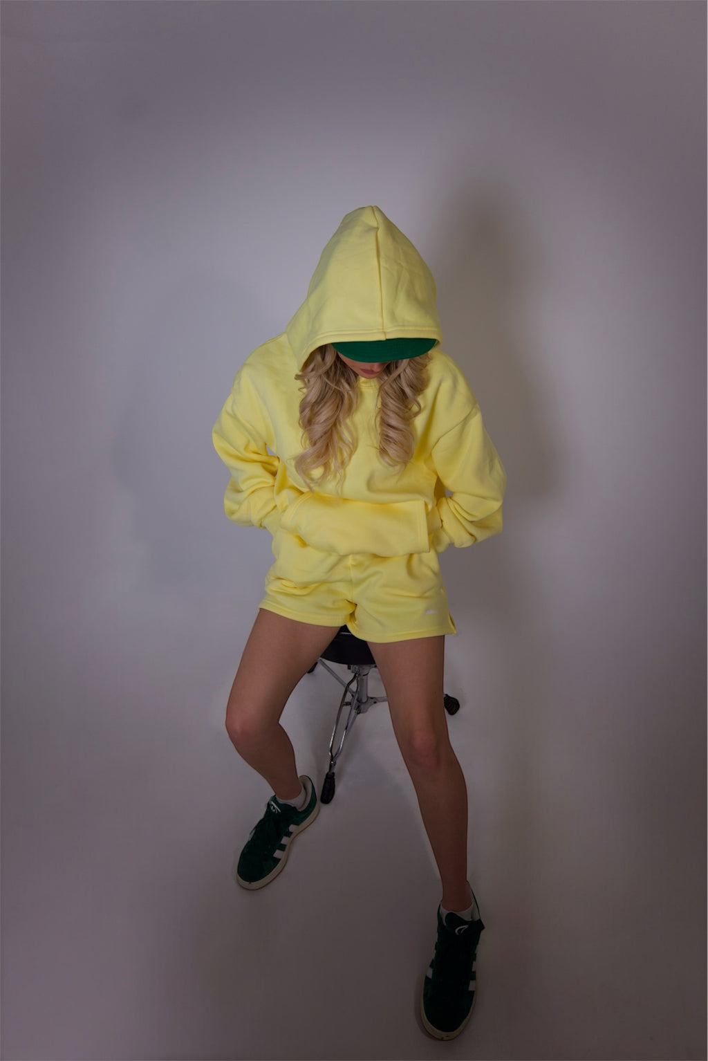 Oversized Lightweight Boyfriend Jogger Shorts - Yellow