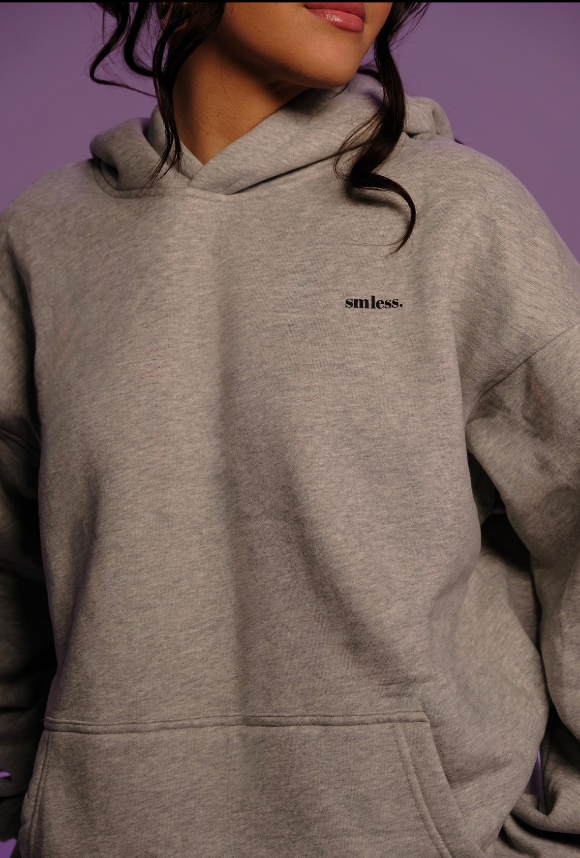 Oversized Boyfriend Hoodie - Grey Marl