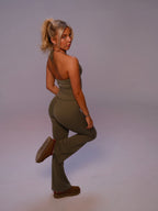 Backless Halter Vest - Khaki