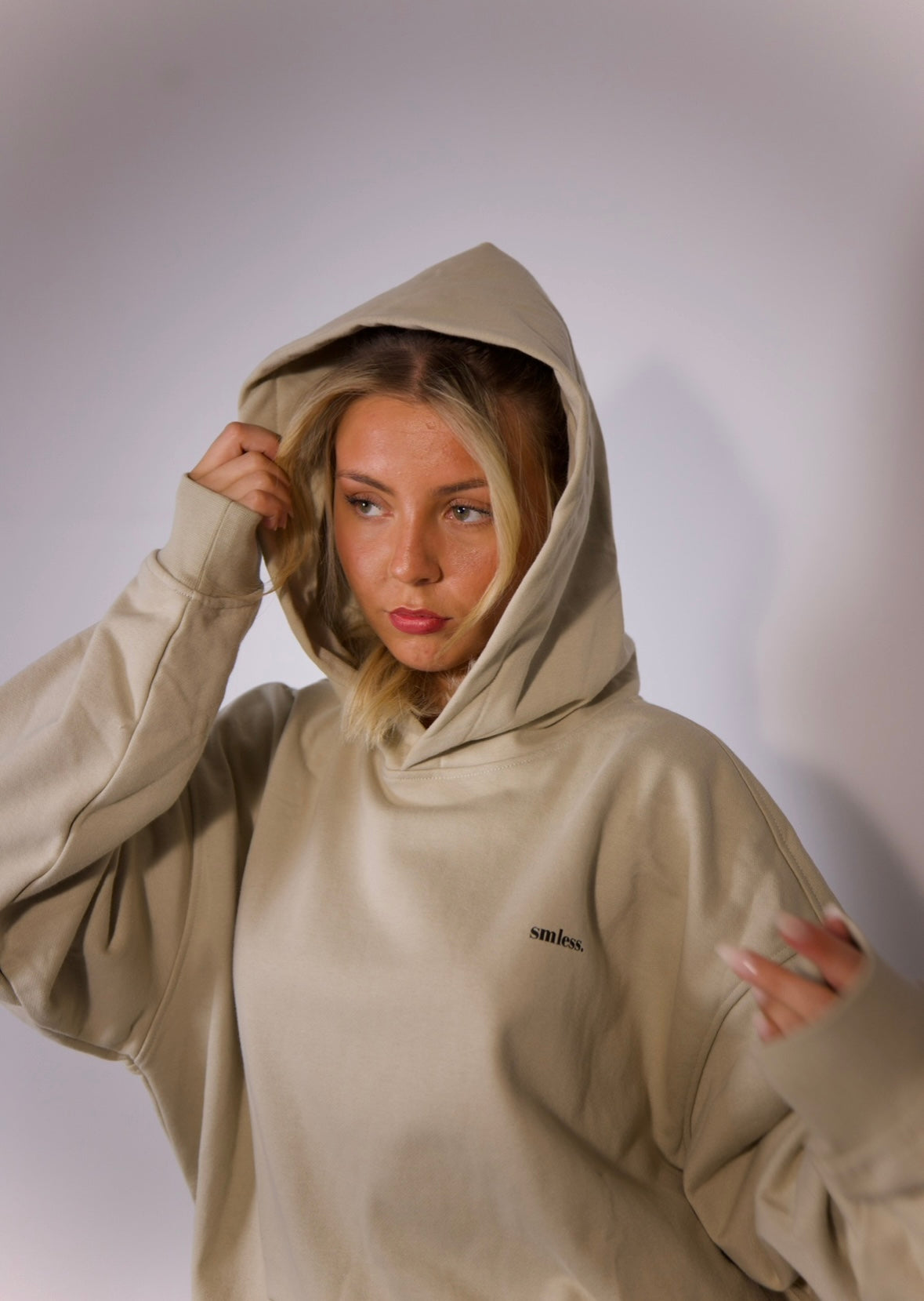 Oversized Boyfriend Hoodie - Beige
