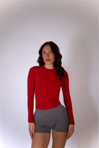 Seamless Long Sleeve Top - Cherry