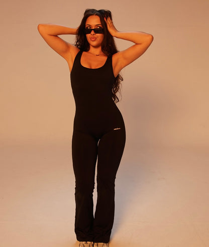 Seamless Scrunch Jumpsuit - Black