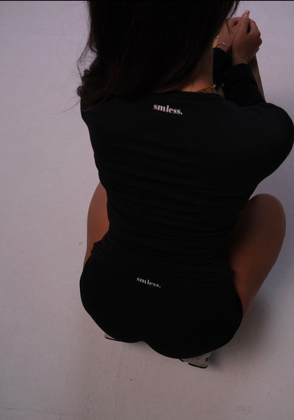 Long Sleeve Seamless Top - Black