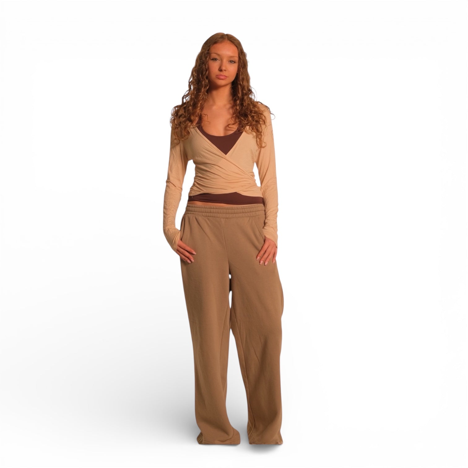 Seamless Adjustable Halter Vest in Brown