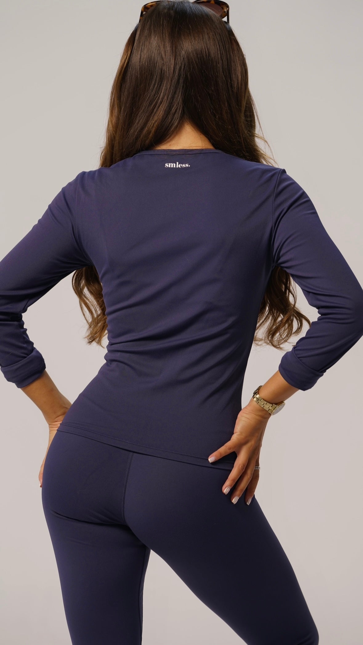 Seamless Yoga Leggings - Navy Blue