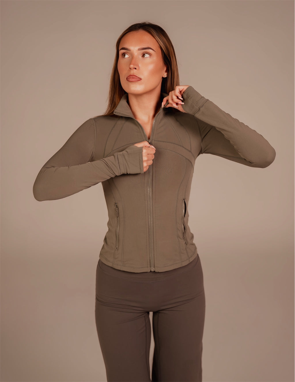 Premium 'Waist Sinching' Zip Jacket - Ash