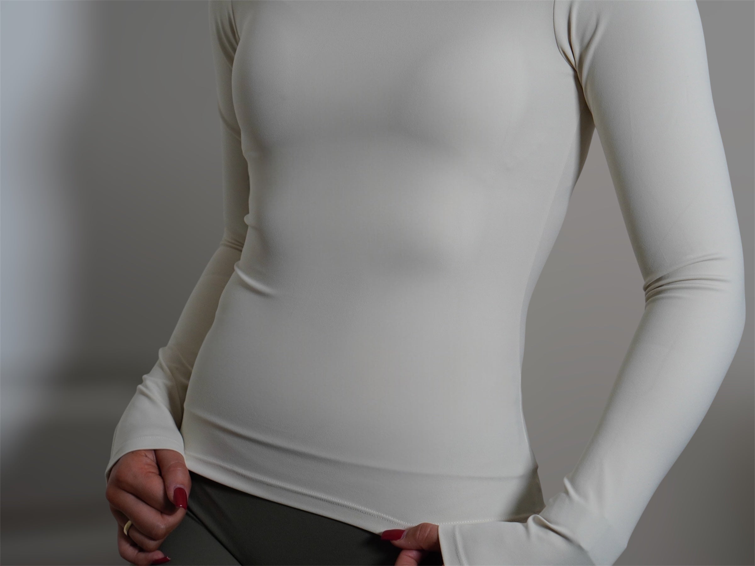 Seamless Long Sleeve Top - Creme