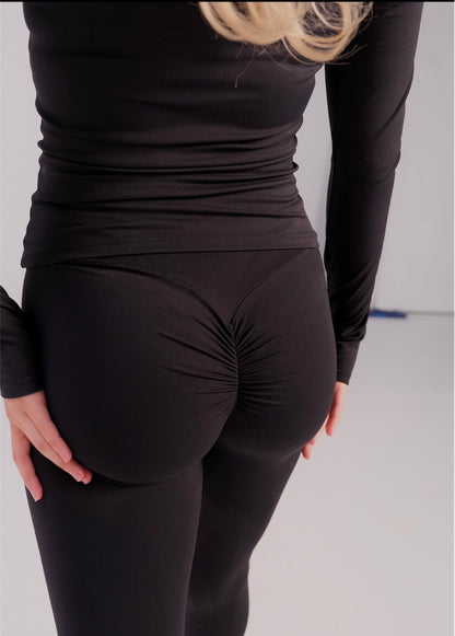 Seamless Scrunch Leggings - Black