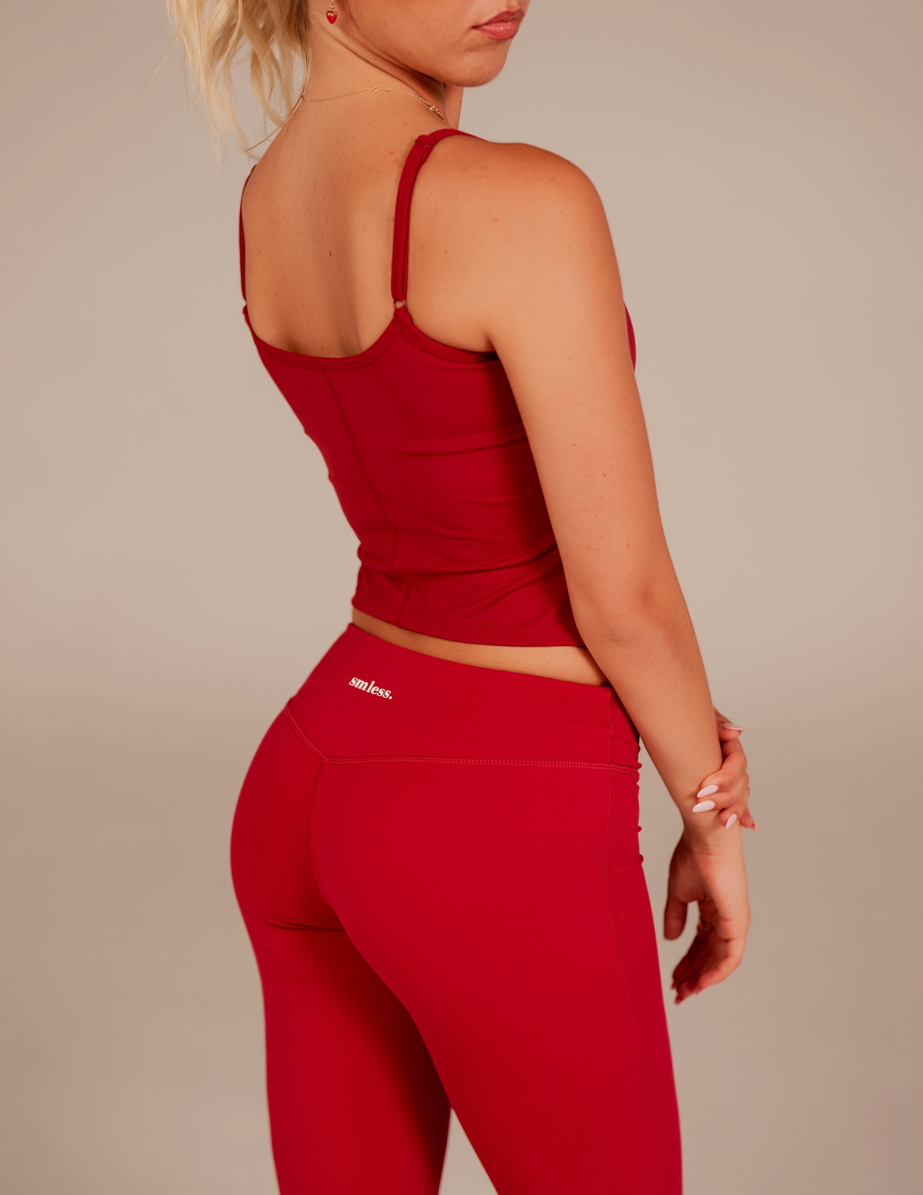 Seamless Adjustable Strap Vest - Ruby Red