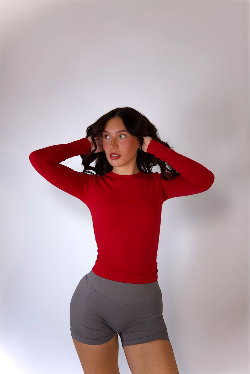 Seamless Long Sleeve Top - Cherry
