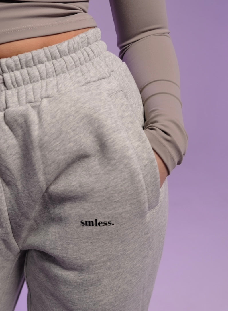 Straight Leg Joggers - Grey Marl