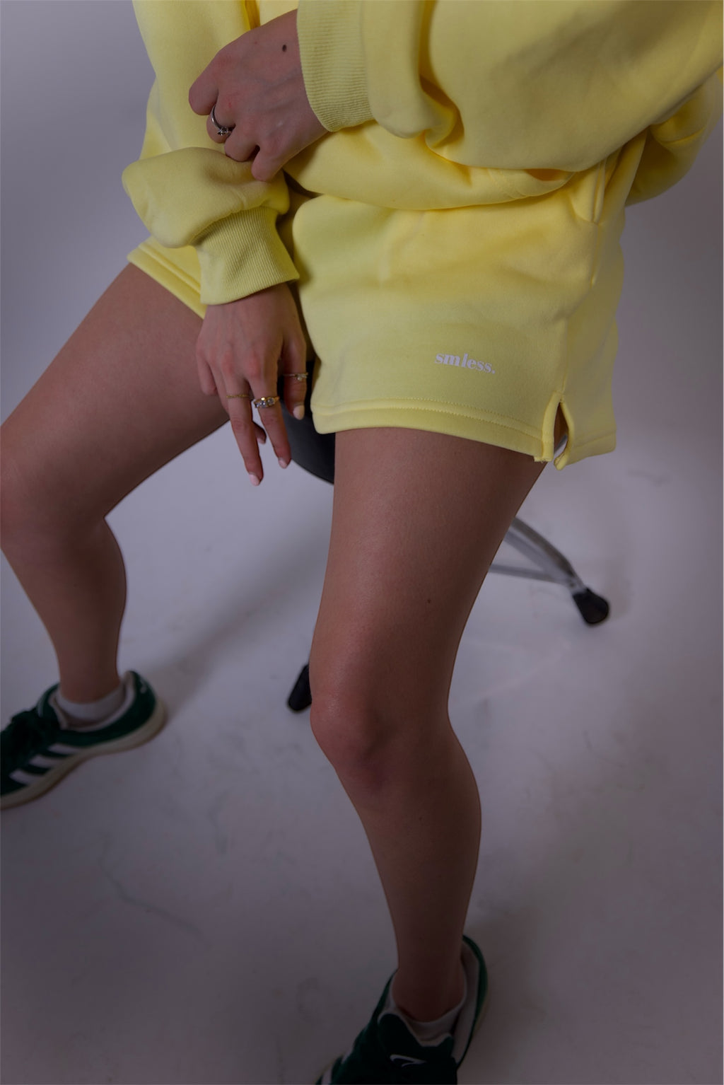 Oversized Lightweight Boyfriend Jogger Shorts - Yellow