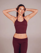 Halter Neck Adjustable Vest - Burgundy