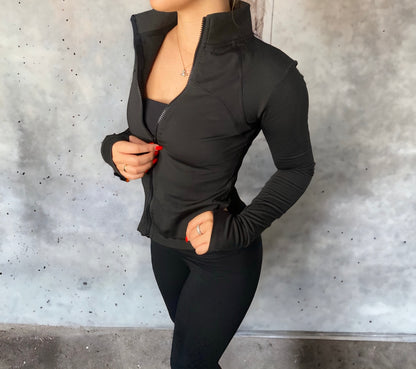 Seamless Zip Jacket - Black