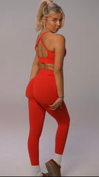 Sinching Scrunch Leggings - Red