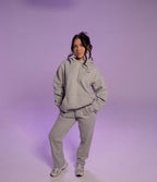 Straight Leg Joggers - Grey Marl