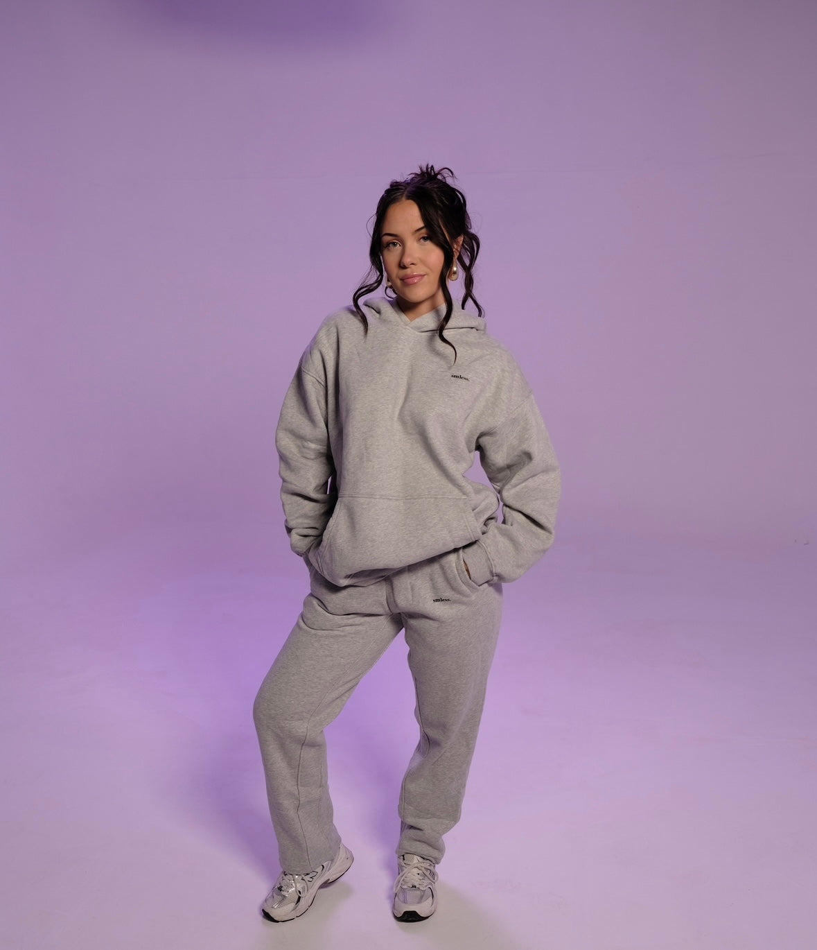 Straight Leg Joggers - Grey Marl