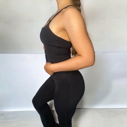 Seamless Strap Vest Top - Black