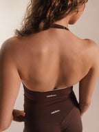 Seamless Adjustable Halter Vest in Brown