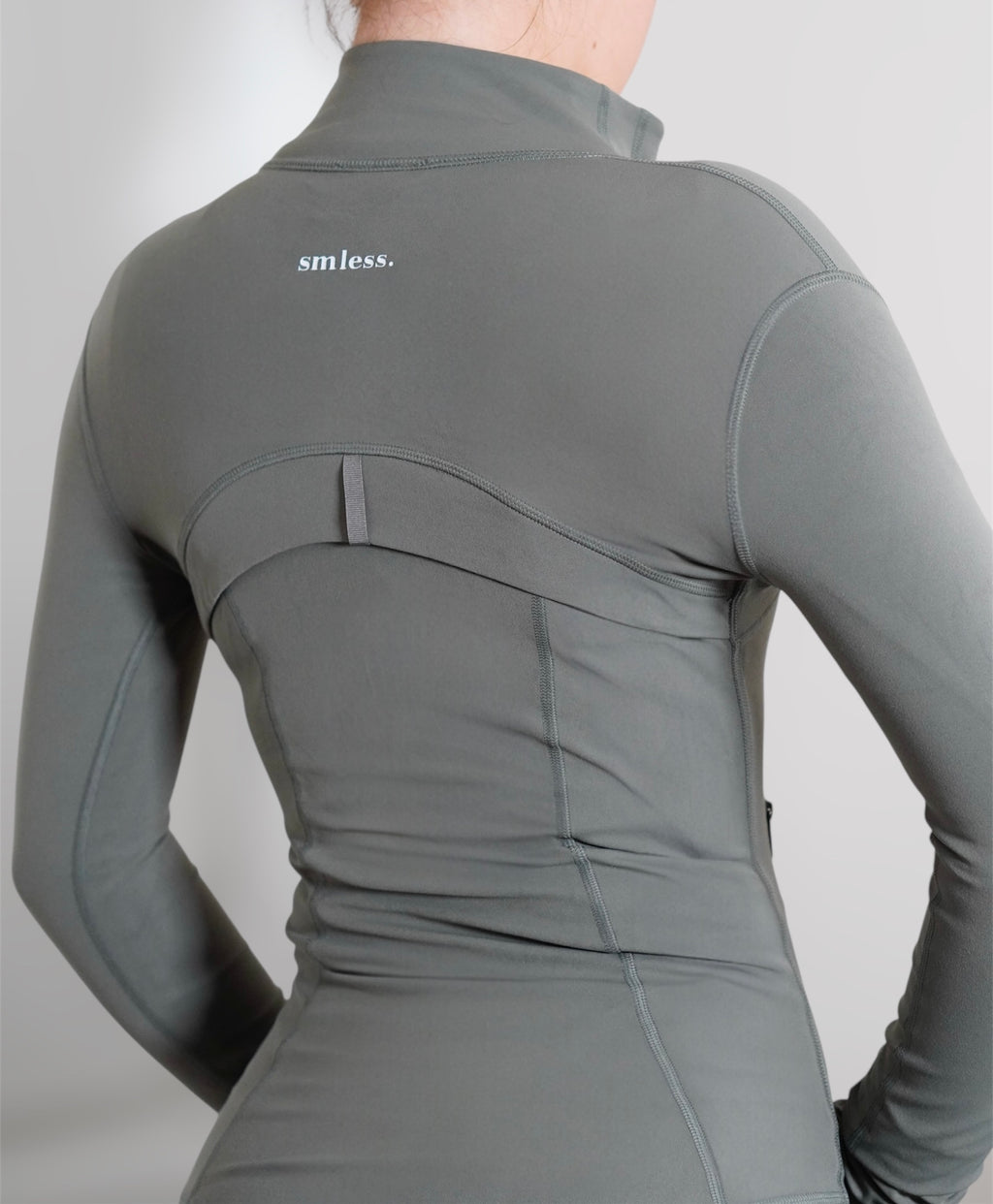 Premium 'Waist Sinching' Zip Jacket - Khaki / Ash