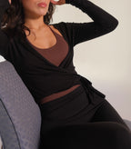 Seamless Adjustable Halter Vest in Brown