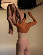 Seamless Adjustable Halter Neck Vest in White