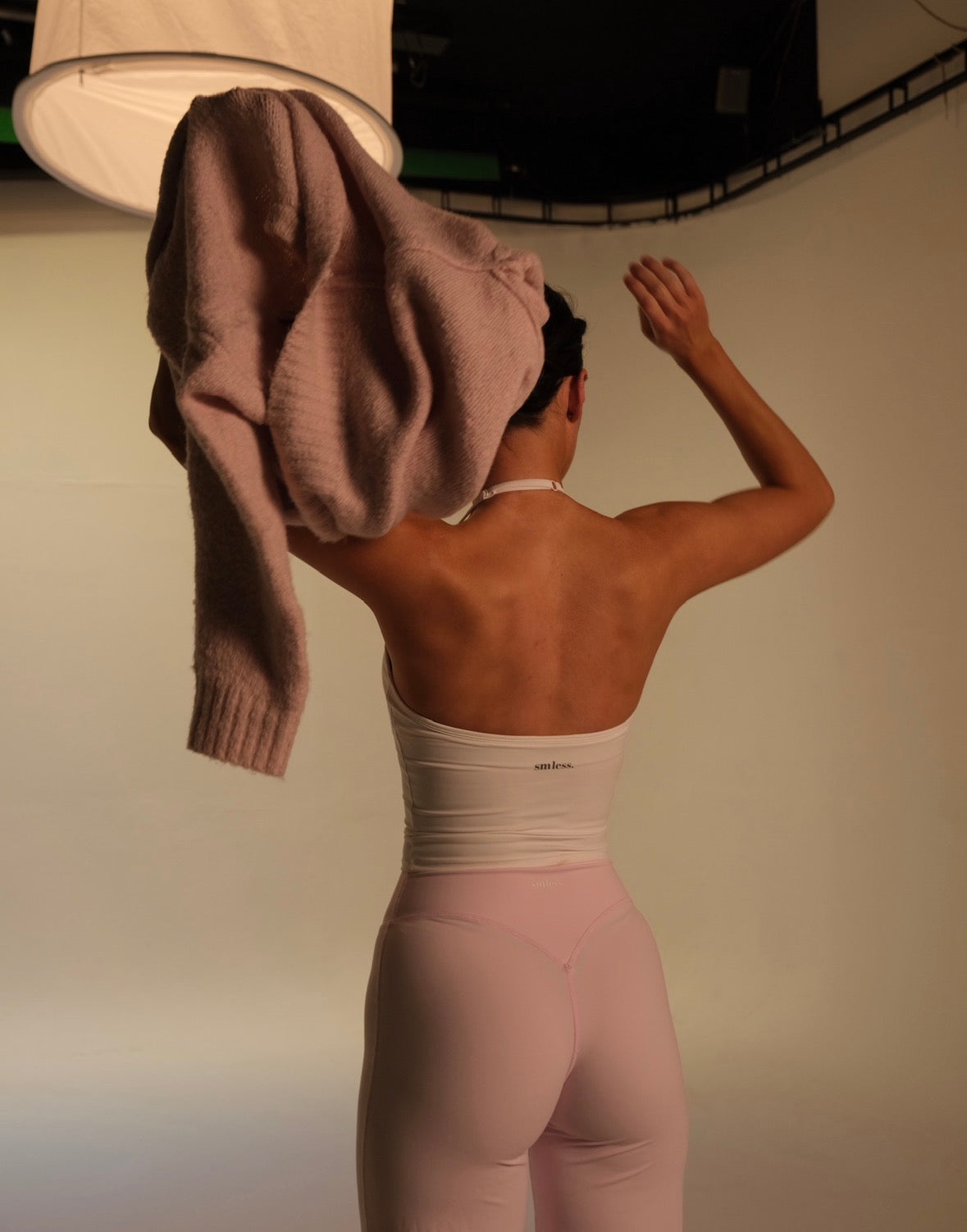 Seamless Adjustable Halter Neck Vest in White