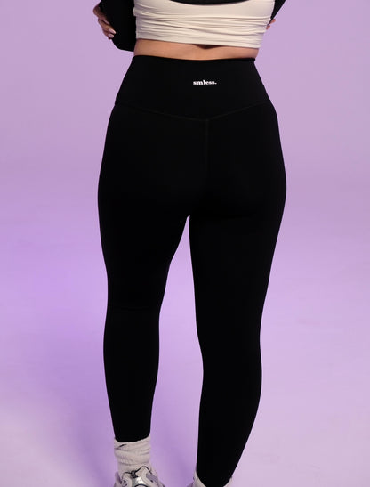 Seamless High Waisted Yoga Leggings - Black