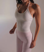 Seamless Adjustable Halter Neck Vest in White