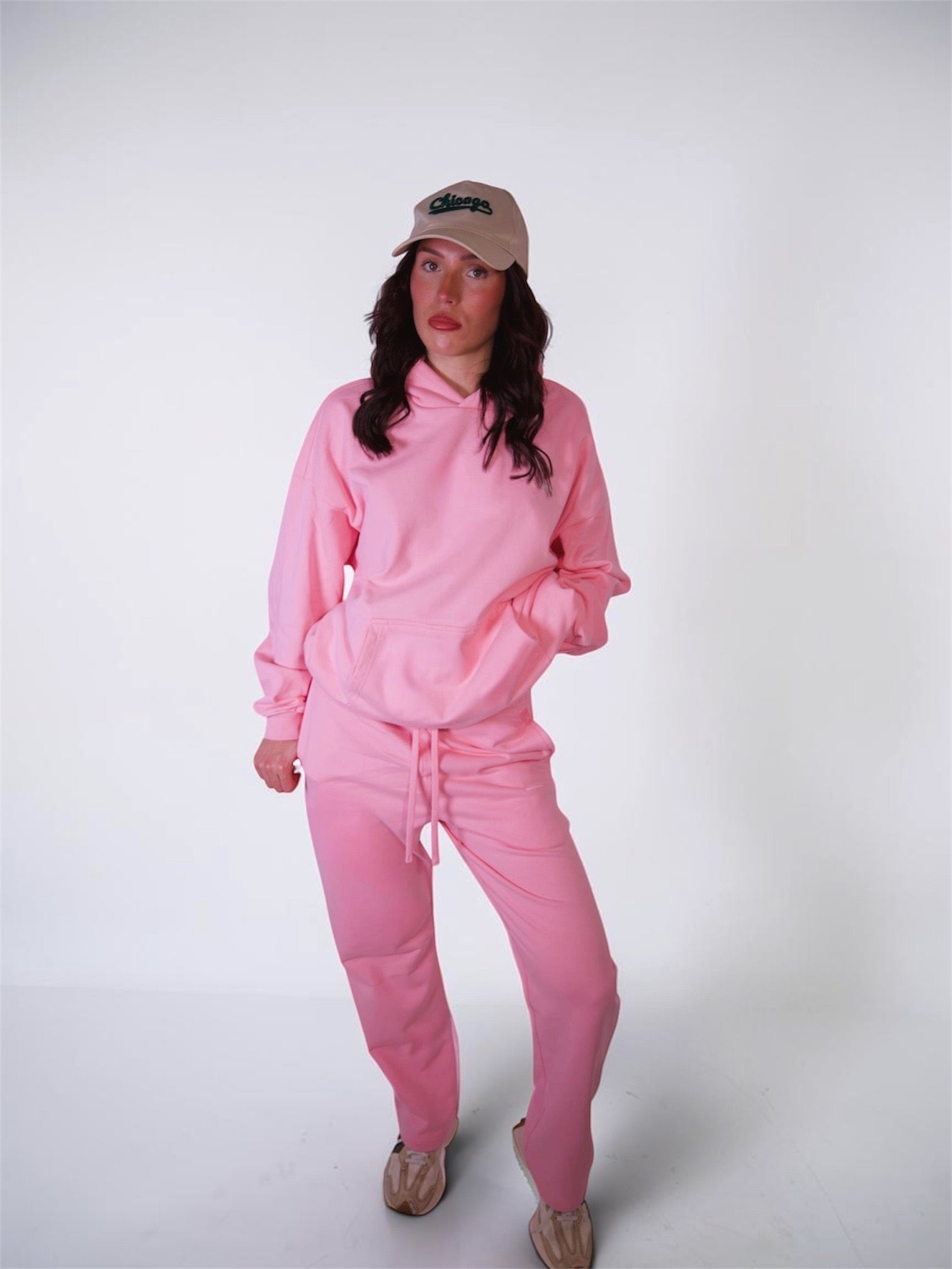 Oversized Boyfriend Hoodie - Pink