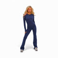 Seamless Flared Leggings - Navy Blue