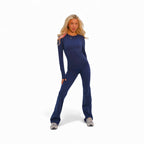 Seamless Flared Leggings - Navy Blue