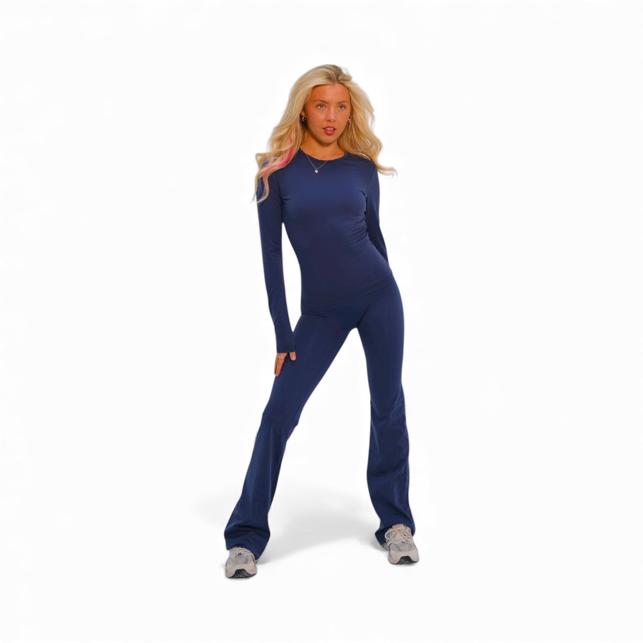 Seamless Flared Leggings - Navy Blue